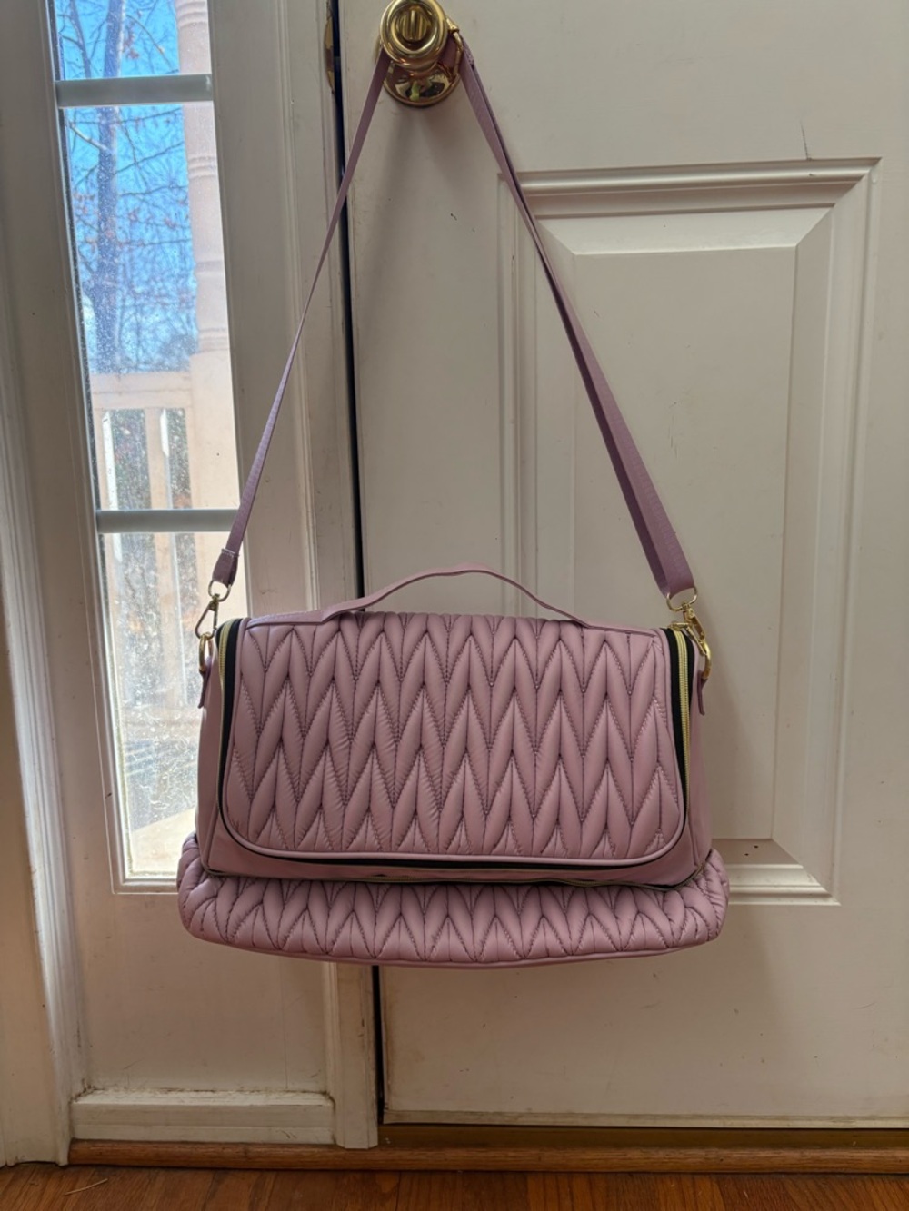 Quilted Pink Overnight Bag
